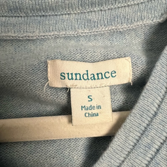 Sundance 100% Cashmere Beautiful Blue Sweater- Small - Picture 7 of 8